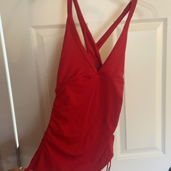 Red Athleta swim top. - Picture 2 of 5